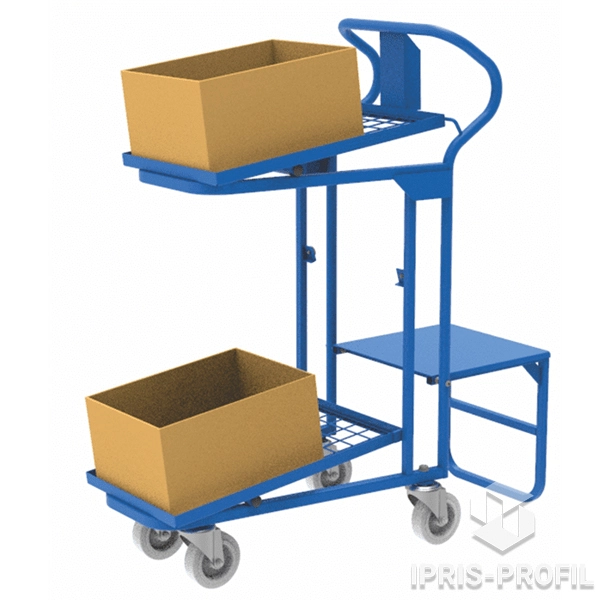 Tote boxe trolley with step